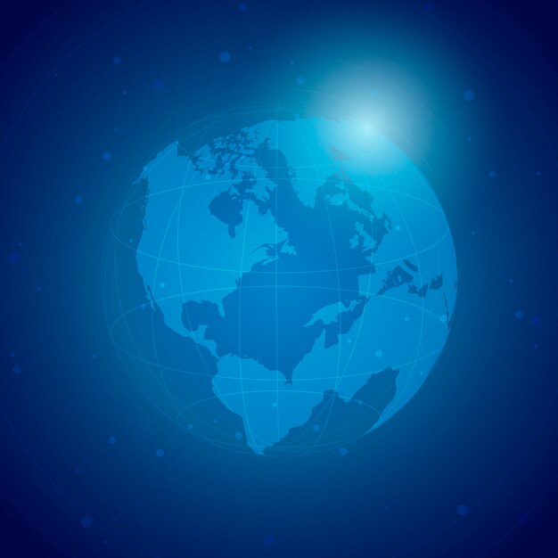 世界規模の接続青い背景イラスト