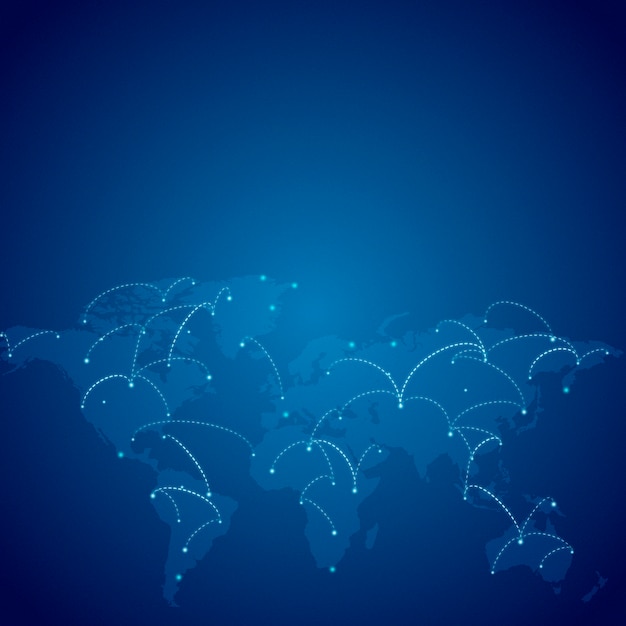 Worldwide connection blue background illustration vector