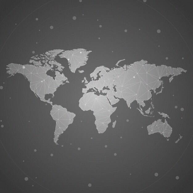 世界的な接続灰色の背景イラストベクトル