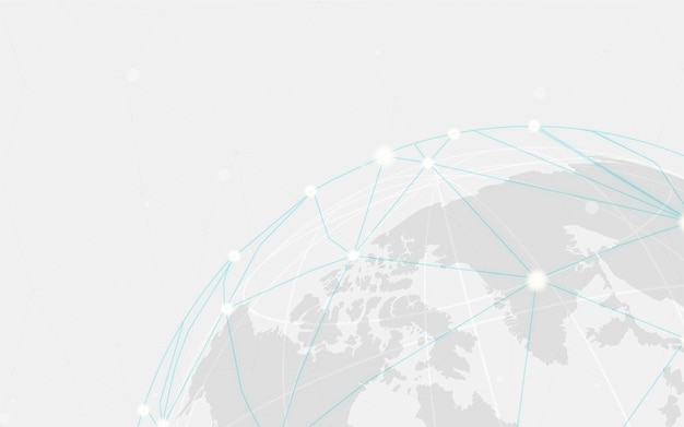世界的な接続灰色の背景イラストベクトル