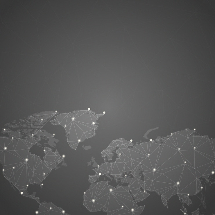 Free Vector worldwide connection gray background illustration vector