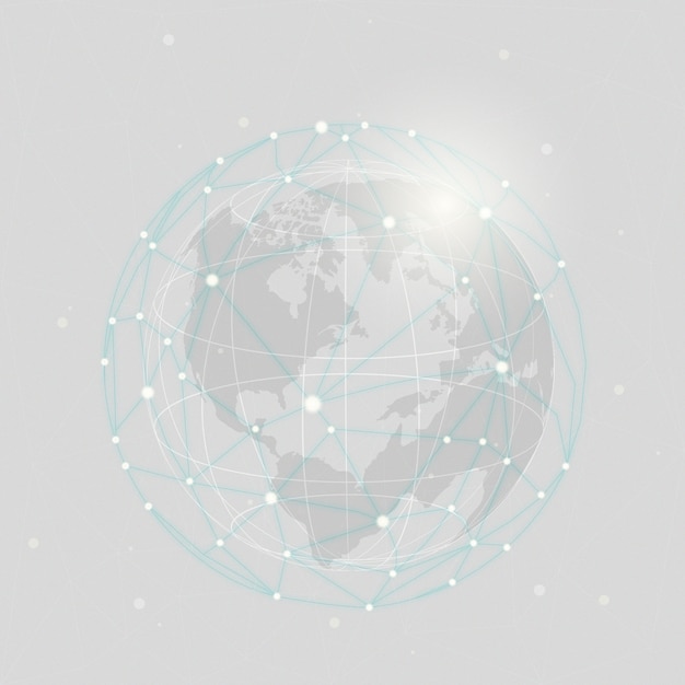 Free vector worldwide connection gray background illustration