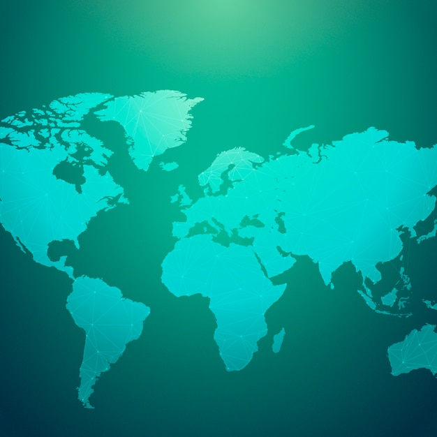 Worldwide connection green background illustration vector