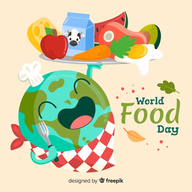 Worldwide food day hand drawn