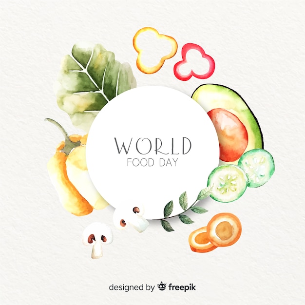 Free vector worldwide food day with delicious healthy veggies