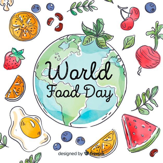 Worldwide food day with slices of vegetables