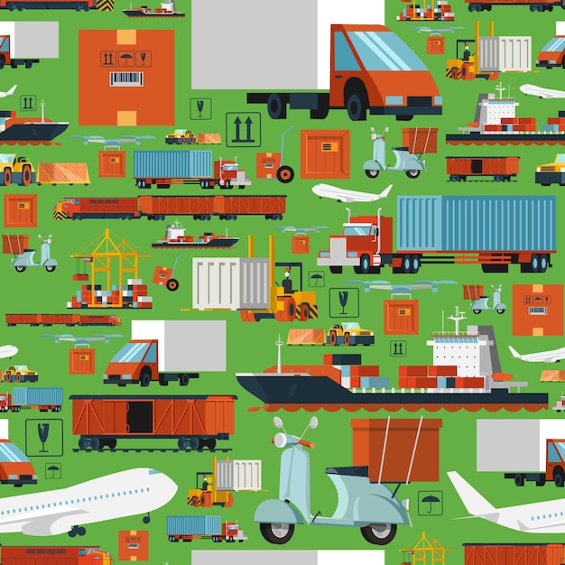 Free vector worldwide logistic seamless pattern