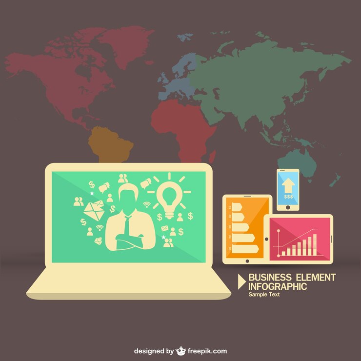 Free Vector worldwide multmedia infographic