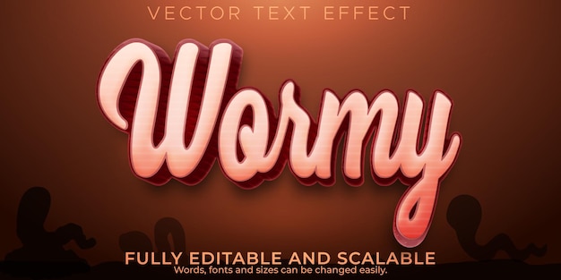 Wormy text effect, editable garden and biology text style
