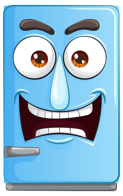 Free vector worried cartoon refrigerator character