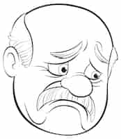 Free vector worried man cartoon face illustration