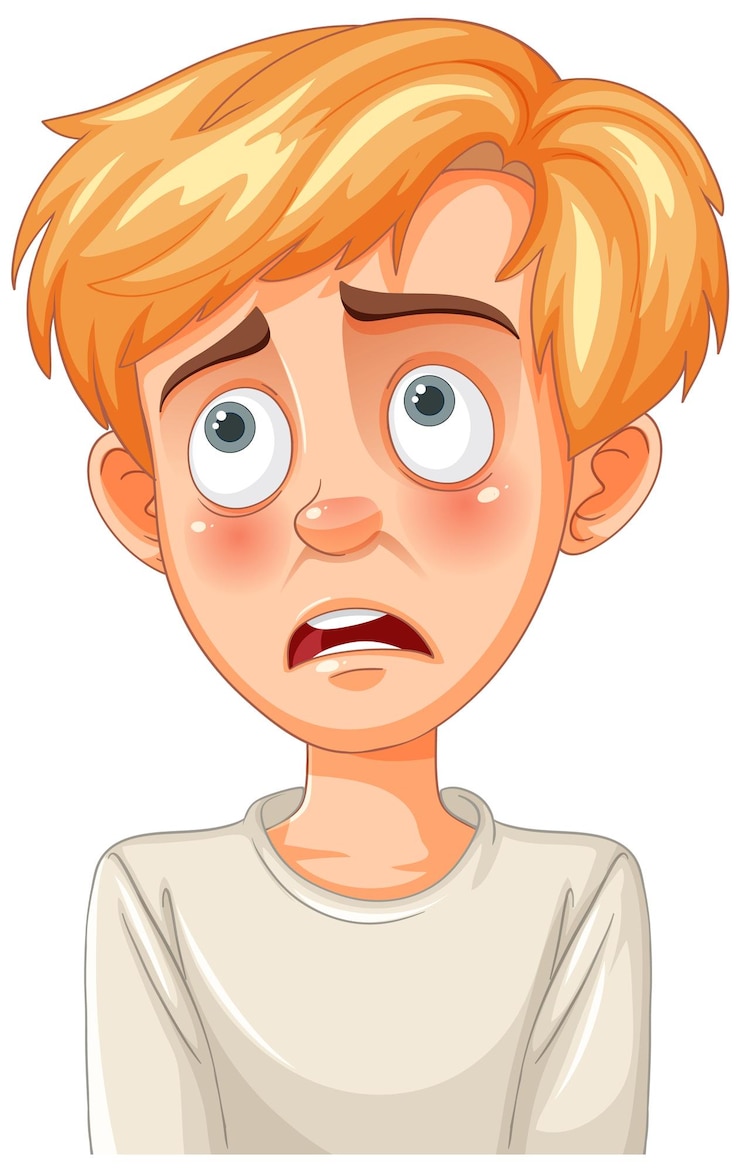 Free Vector worried young boy illustration
