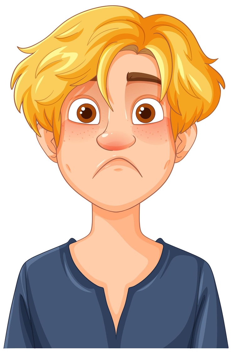 Free Vector worried young man illustration