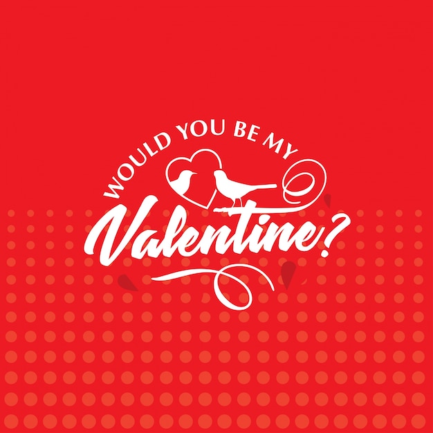 Would you be my valentine with red hearts pattern