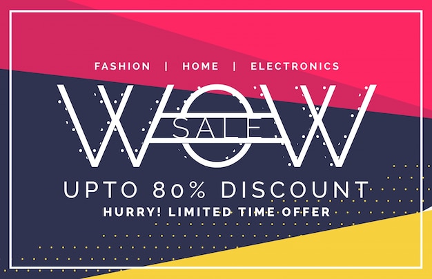 Free vector wow sale and discount voucher