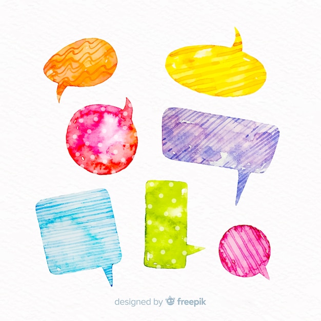Wrapping paper design on watercolour speech bubbles