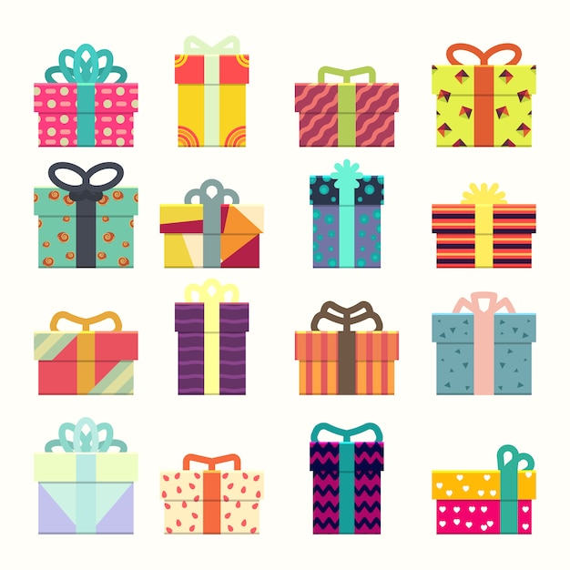 Free vector wrapping presents collection