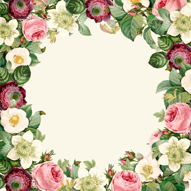 Wreath of beautiful blooming wildflowers