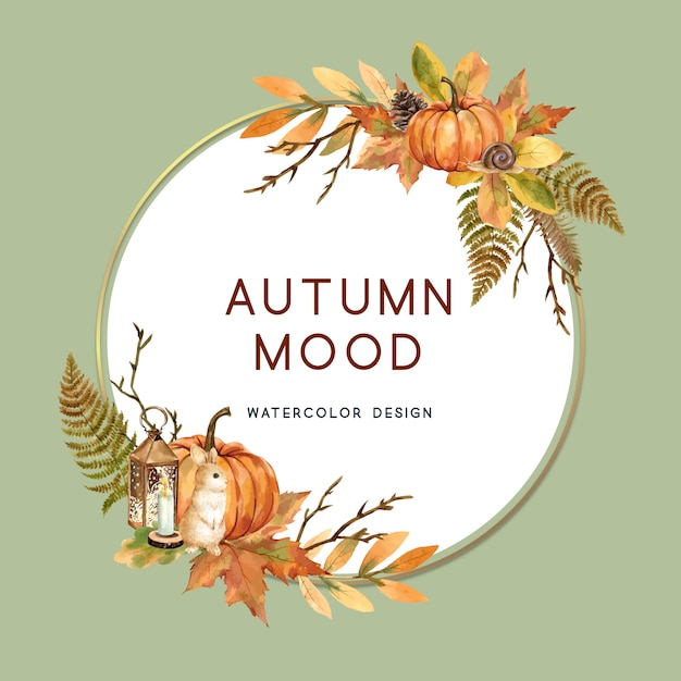 Free vector wreath with autumn theme