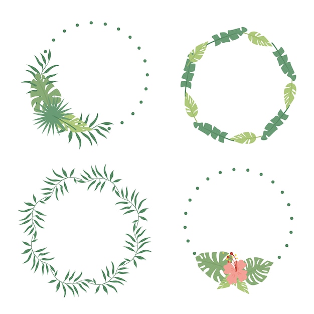 Free vector wreaths of palm leaves