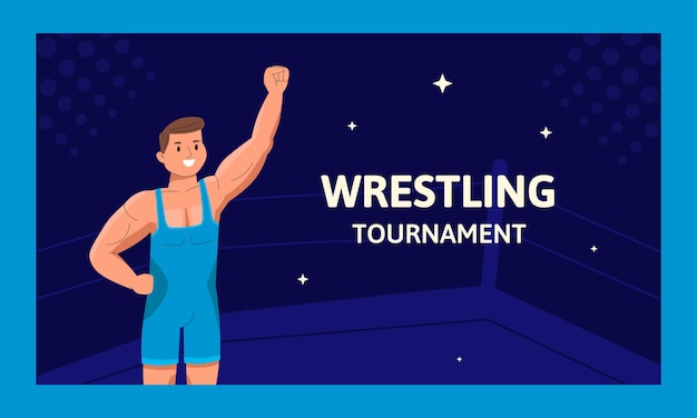 Vettore gratuito sfondo di contrazione del torneo di wrestling