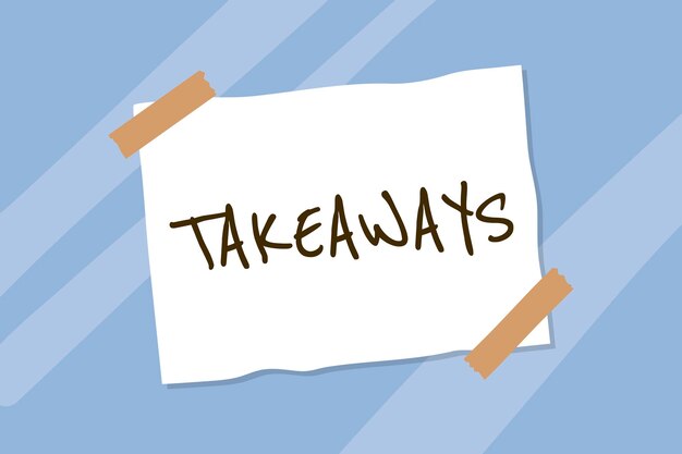 Written note showing takeaways fore restaurants vector