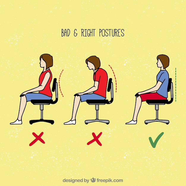 Wrong and correct ways to sit