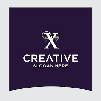X grape logo design