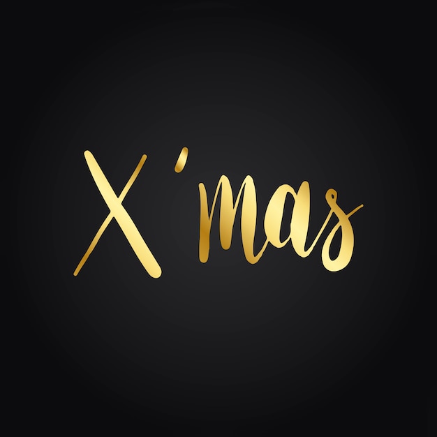 X mas handwritten typography style vector