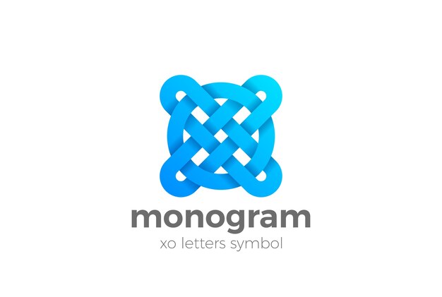 X O Letters monogram Logo   template.