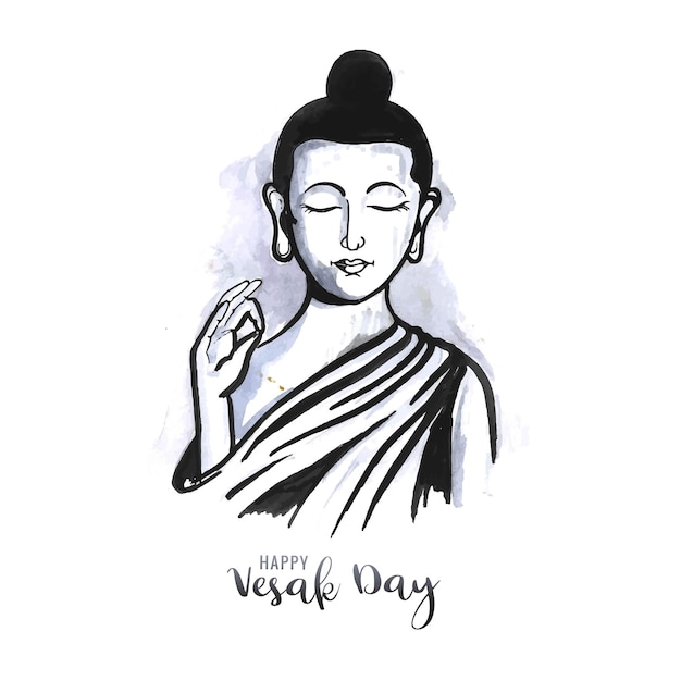 Free Vector x9beautiful happy vesak day buddha jayanti traditional card background