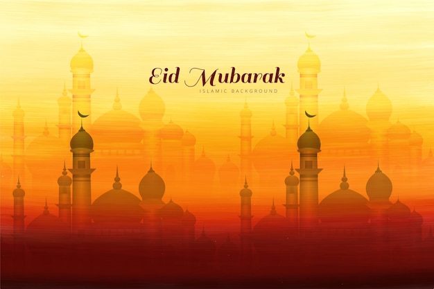 X9Eid mubarak muslim greeting card festival background