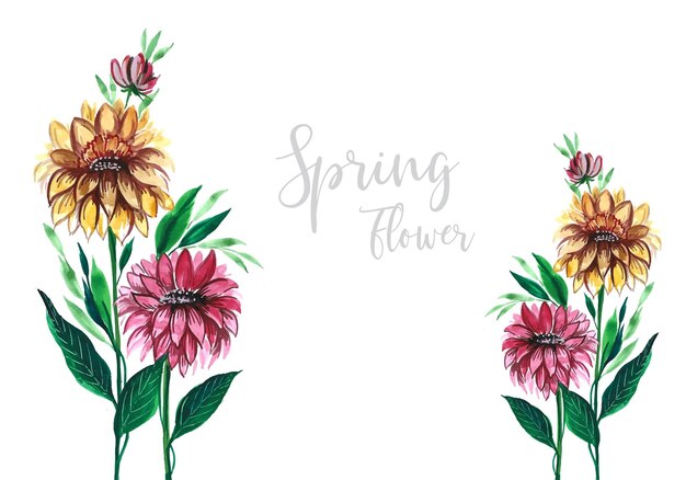 Free vector x9hand draw decorative colorful spring flowers design illustration