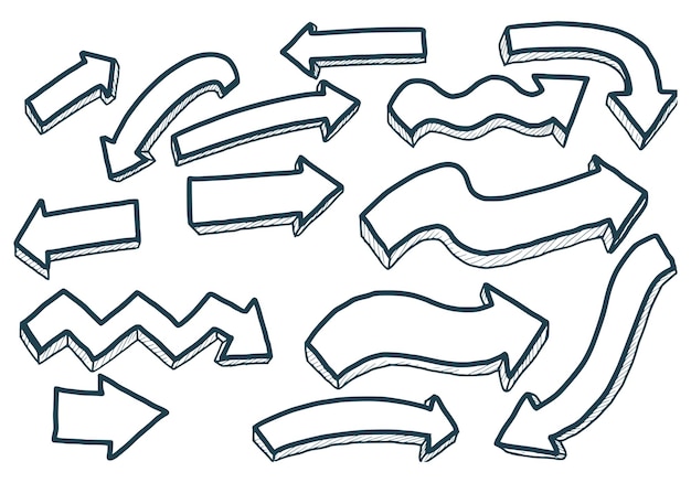 Free vector x9hand drawn stylish arrow set design