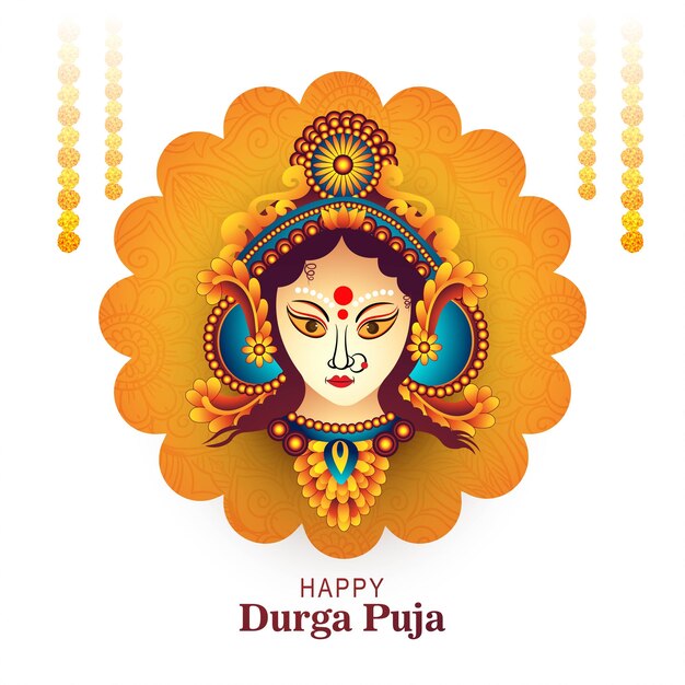 X9Happy durga puja and navratri celebration card background