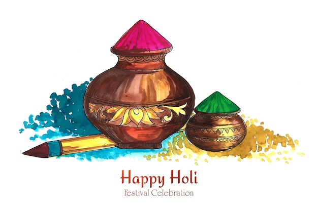 X9happy holi celebration colorful greeting card background