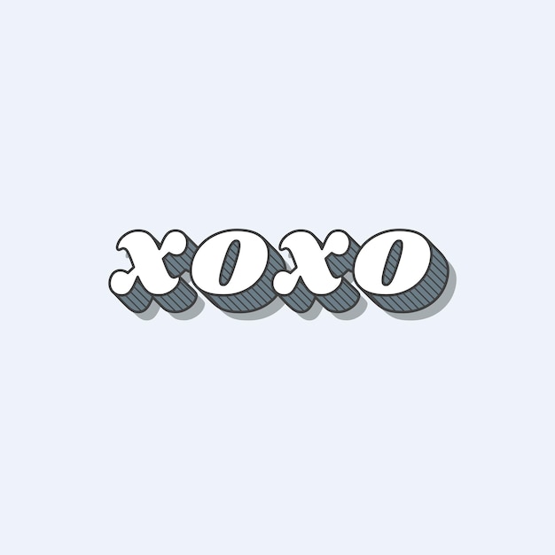 無料ベクター xoxo レトロな大胆な愛のテーマ フォント スタイルの図