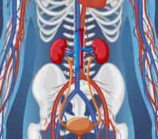 Free vector xray of human body with internal organs