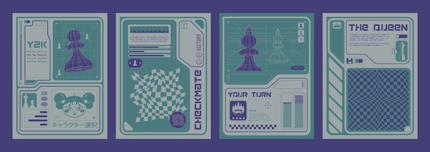 Free vector y2k aesthetic poster or banner design