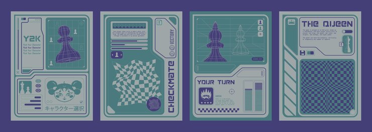Free Vector y2k aesthetic poster or banner design