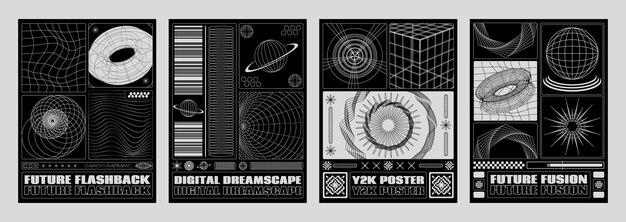 Y2K 레트로 스타일 포스터 디자인 템플릿