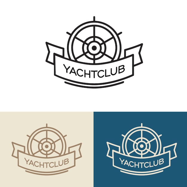 Yacht club logo design. Illustration isolated on white background.