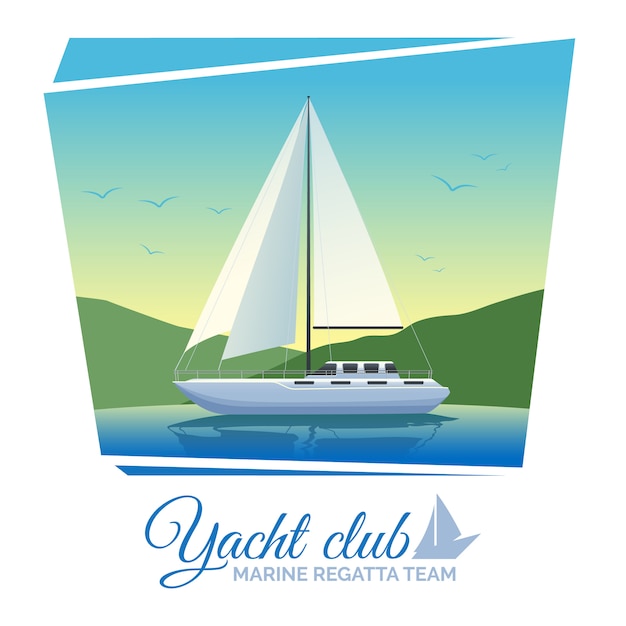 Vettore gratuito poster del club di yacht