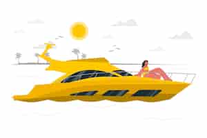 Free vector yacht concept illustration