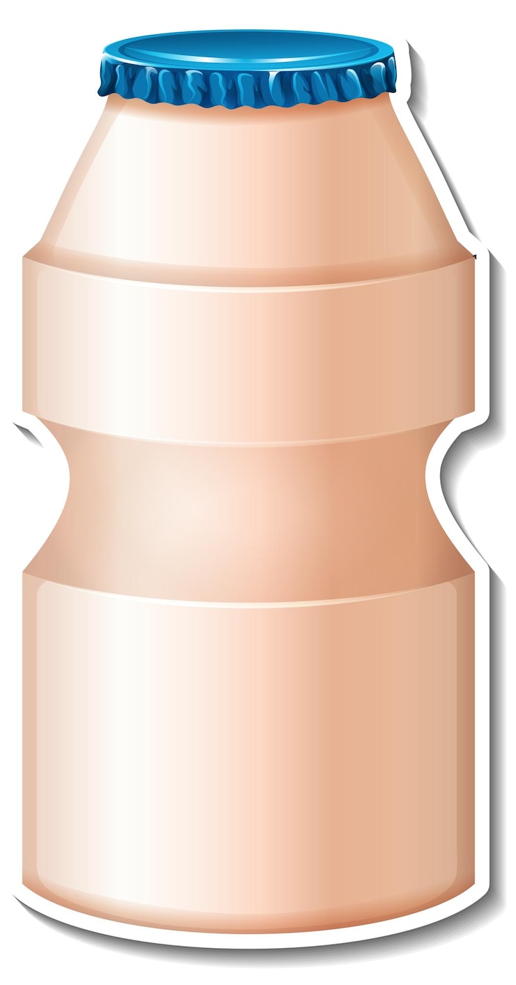मुफ़्त वेक्टर yakult bottle sticker on white background