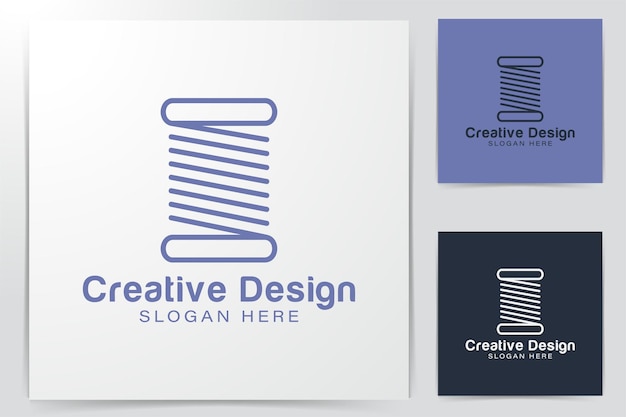 糸リールのロゴのアイデア。インスピレーションのロゴデザイン。テンプレートのベクトル図です。白い背景に分離