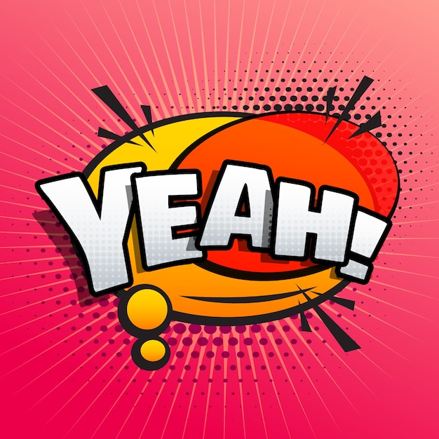 Free vector yeah speech bubble