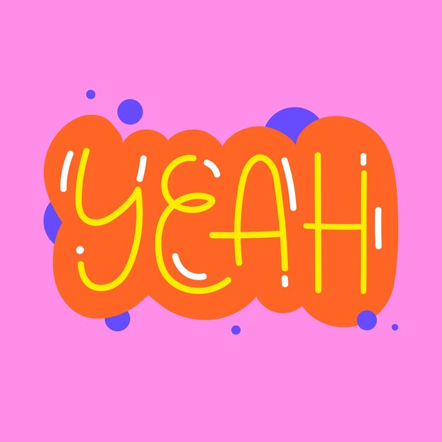 Yeah typography illustrated on a pink background vector