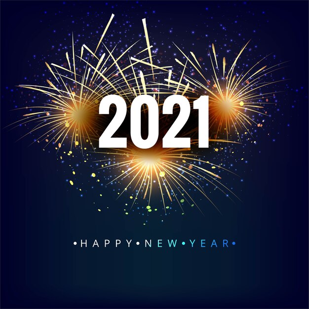 불꽃 놀이 배경으로 표시된 2021 년