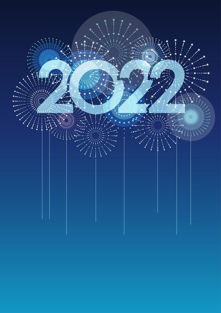 The Year 2022 Vector Logo And Fireworks With Text Space